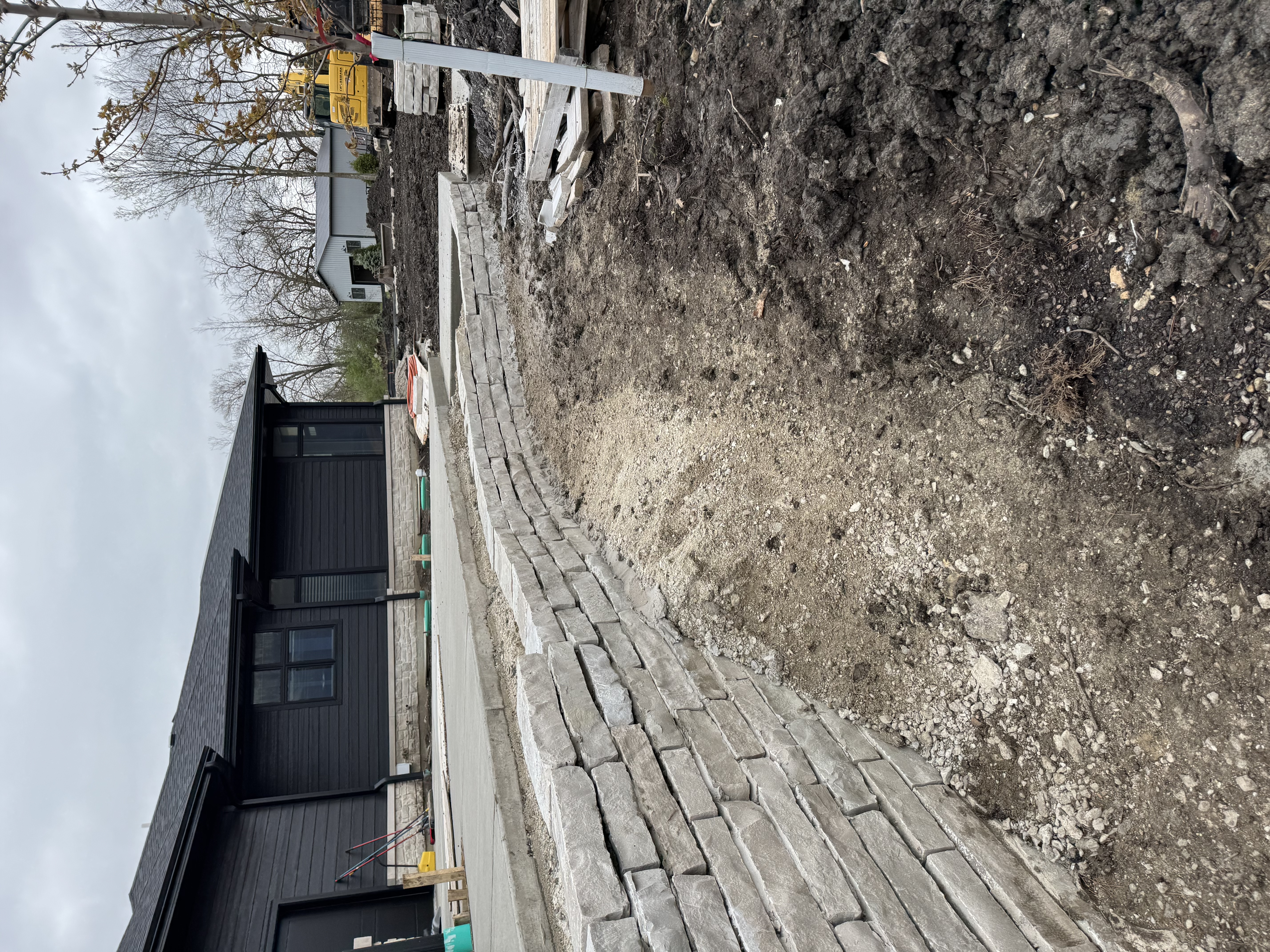 Backyard patio with landscaping